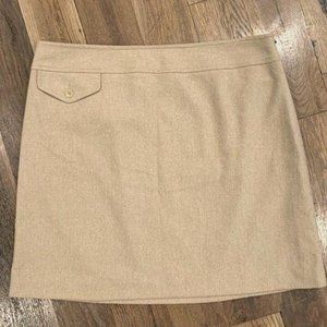 Wool Cashmere Beige Women's Petite Skirt